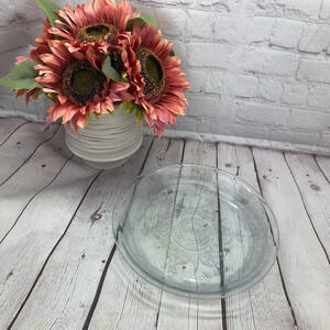 vintage fire king embossed pie plate
